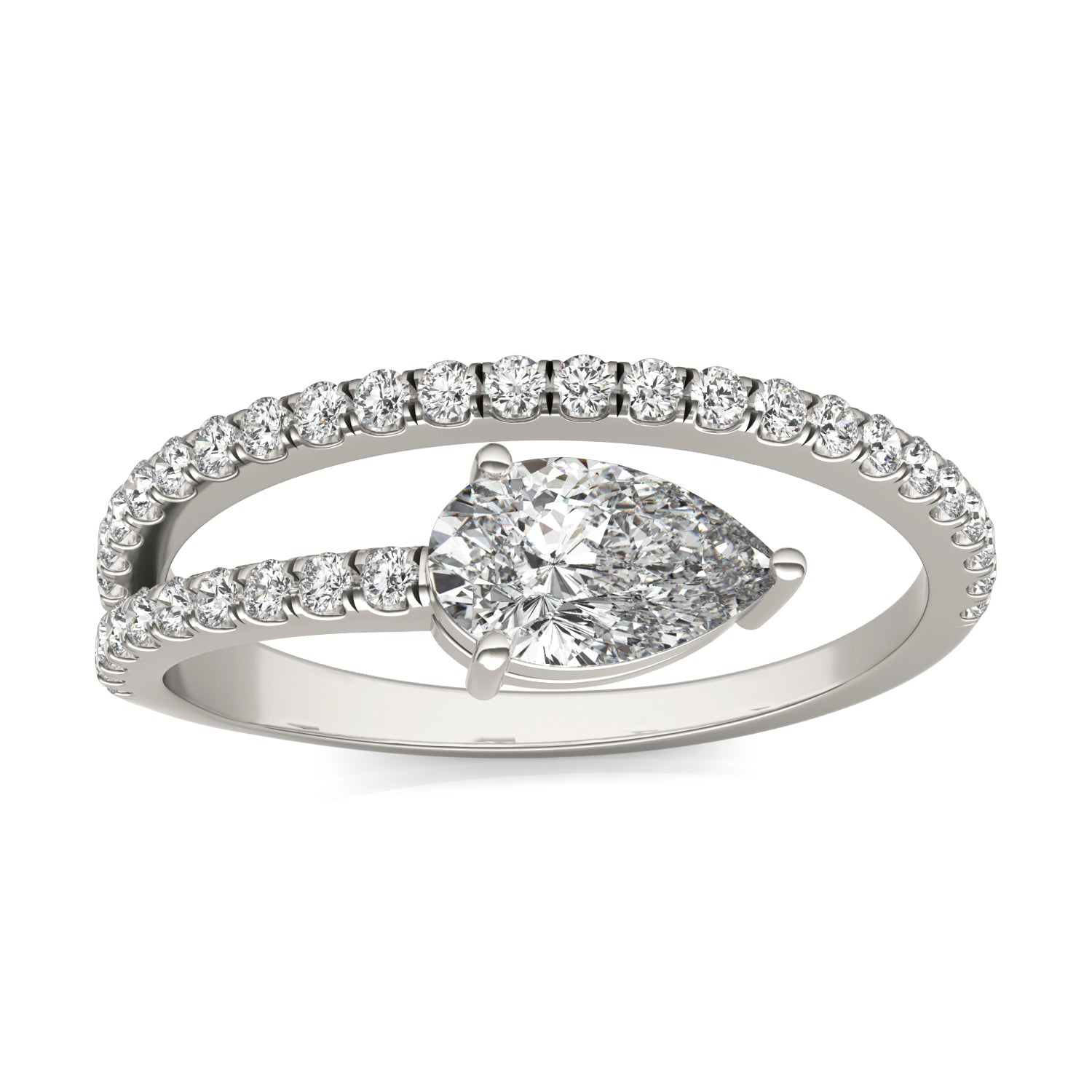 7/8 CTW Pear Caydia® Lab Grown Diamond Open Fashion Ring