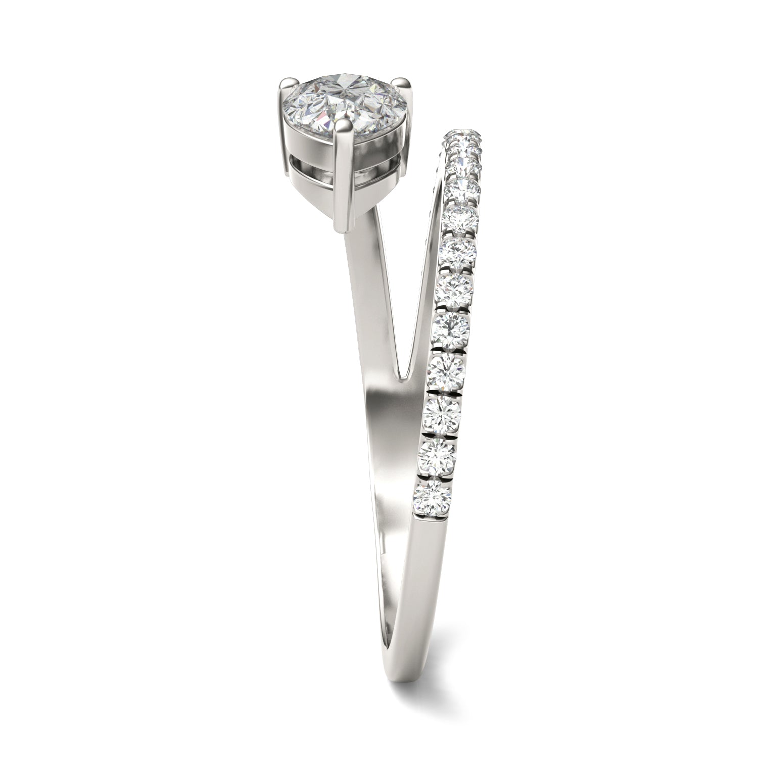 7/8 CTW Pear Caydia® Lab Grown Diamond Open Fashion Ring