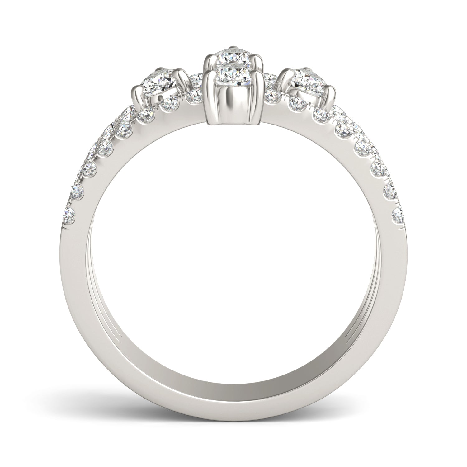 1 1/3 CTW Pear Caydia® Lab Grown Diamond Three Row Fashion Ring