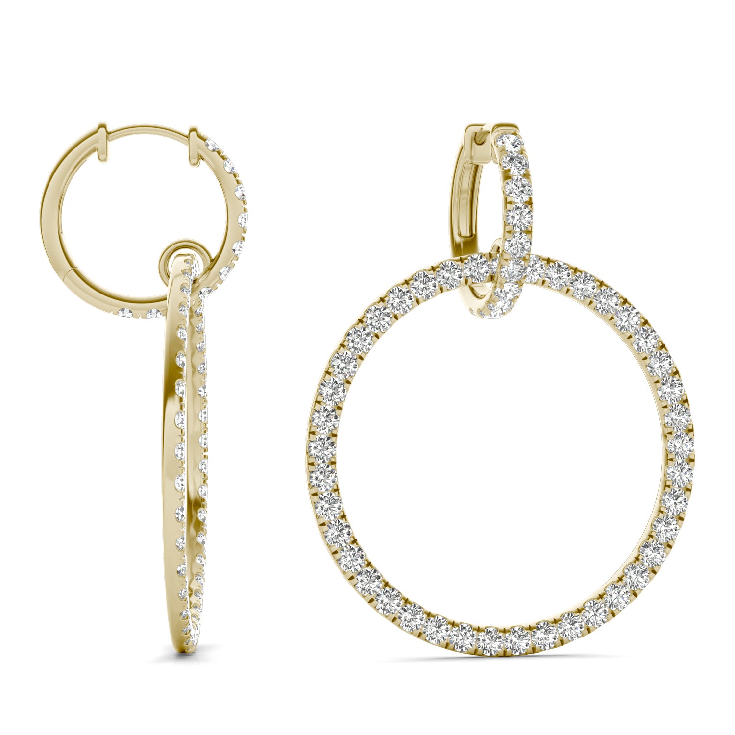 2 1/2 CTW Round Caydia® Lab Grown Diamond Geometric Statement Earrings