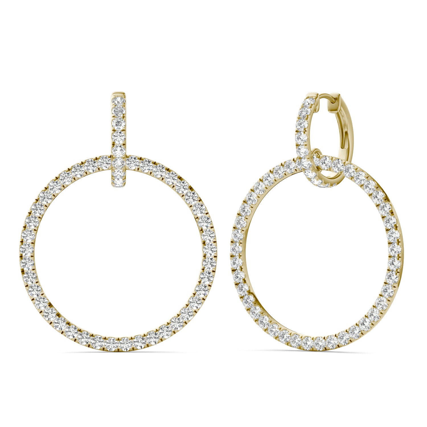 2 1/2 CTW Round Caydia® Lab Grown Diamond Geometric Statement Earrings