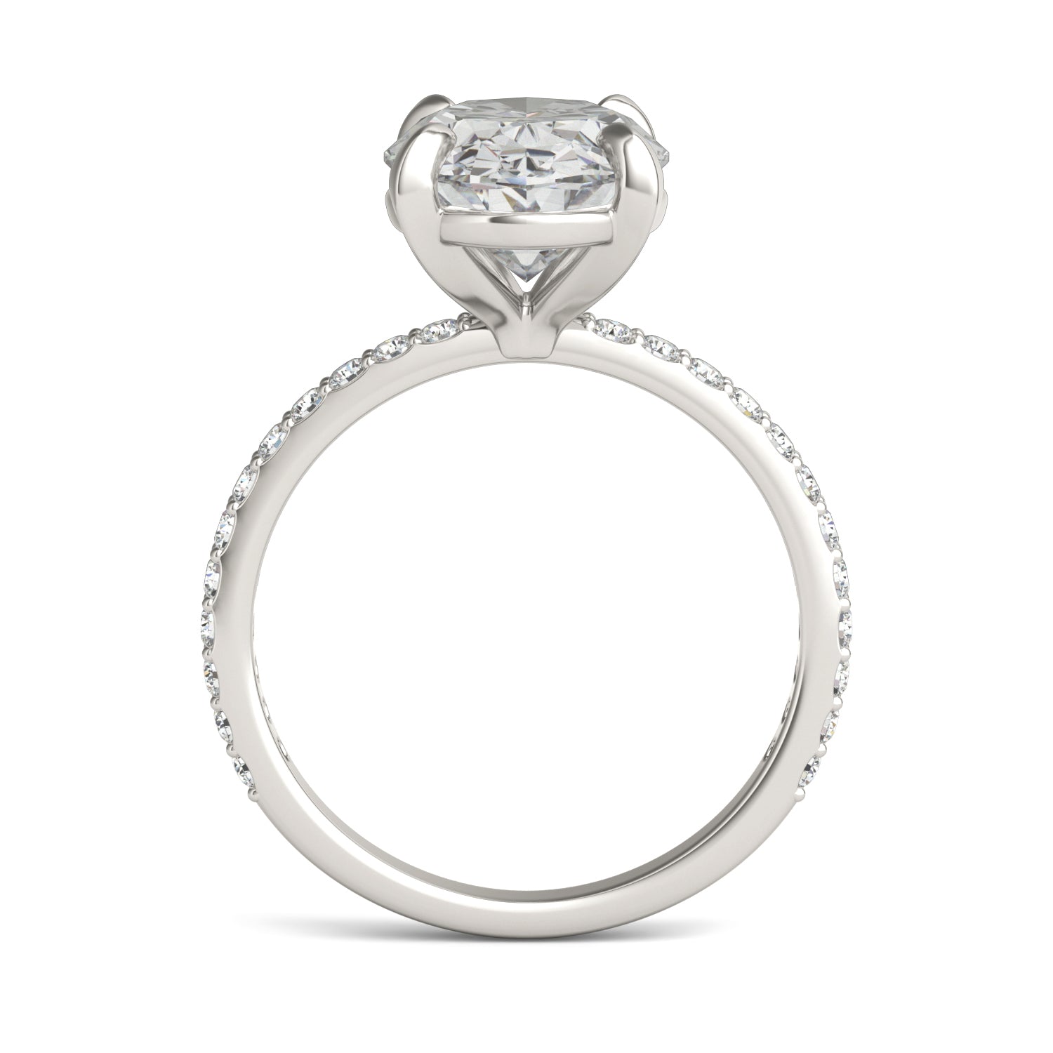 4 2/5 CTW Oval Caydia® Lab Grown Diamond Classic Solitaire with Side Accents Ring