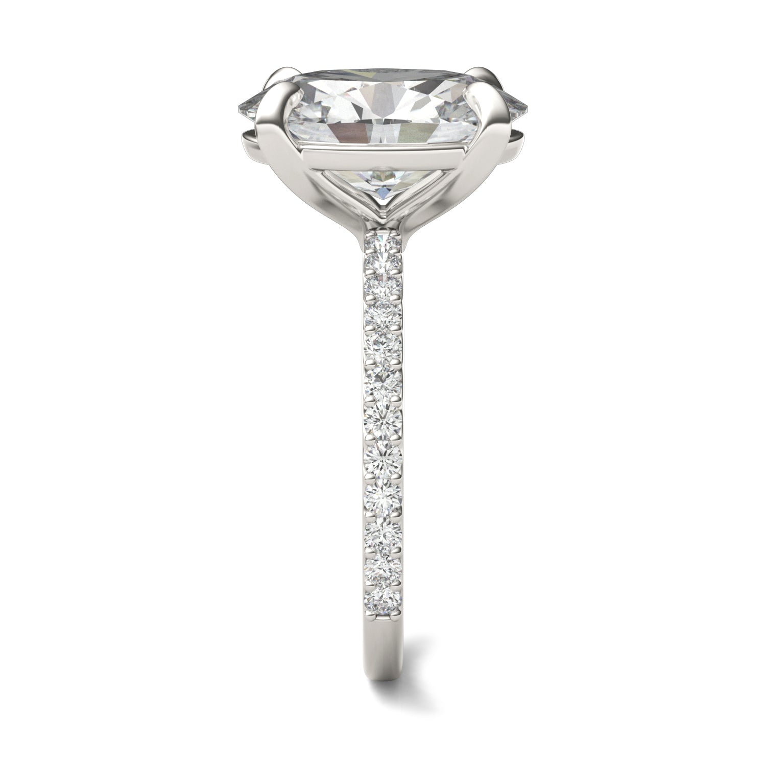 4 2/5 CTW Oval Caydia® Lab Grown Diamond Classic Solitaire with Side Accents Ring