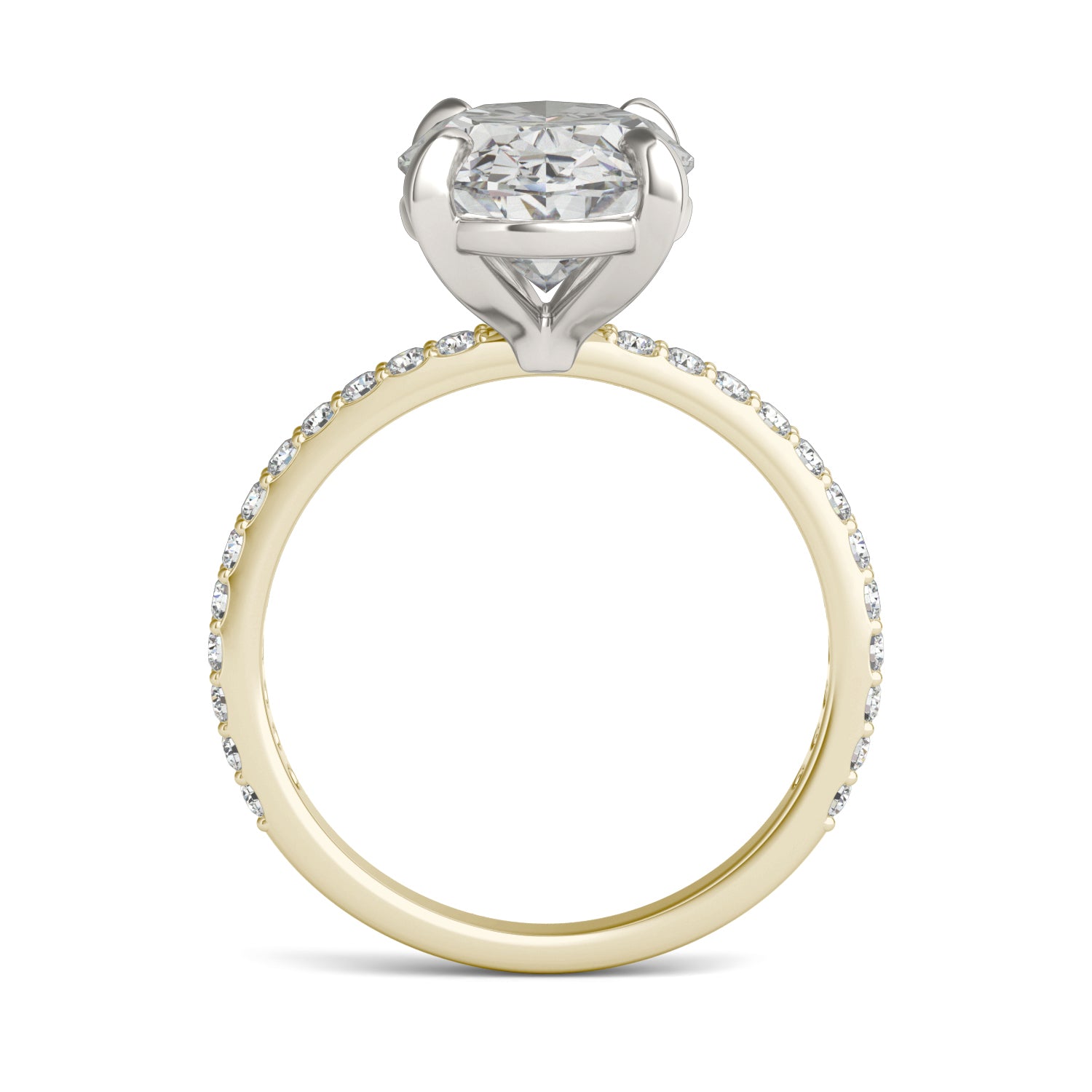 4 2/5 CTW Oval Caydia® Lab Grown Diamond Classic Solitaire with Side Accents Ring