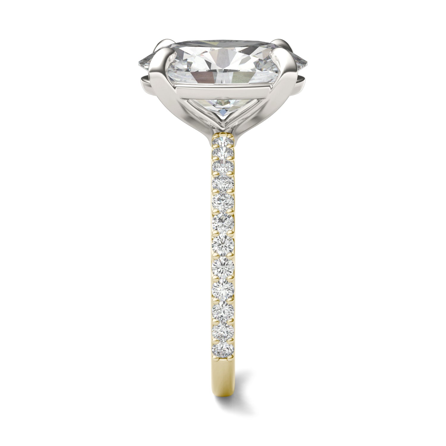 4 2/5 CTW Oval Caydia® Lab Grown Diamond Classic Solitaire with Side Accents Ring