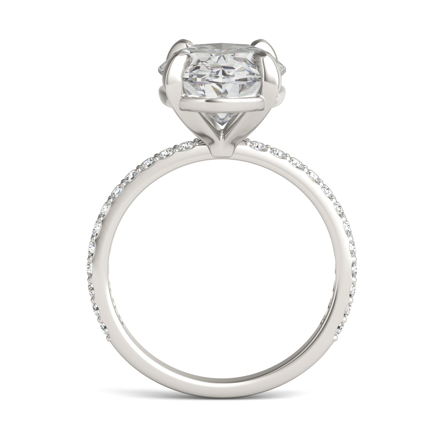 5 2/5 CTW Oval Caydia® Lab Grown Diamond Classic Solitaire with Side Accents Ring