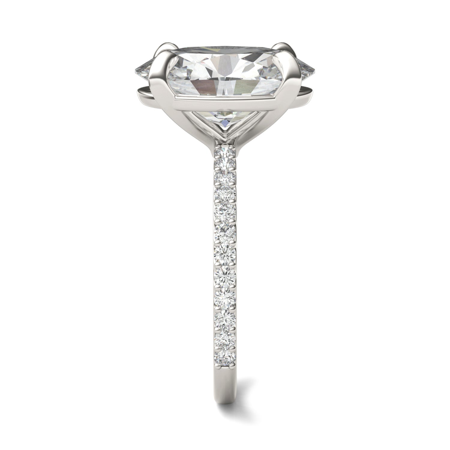 5 2/5 CTW Oval Caydia® Lab Grown Diamond Classic Solitaire with Side Accents Ring