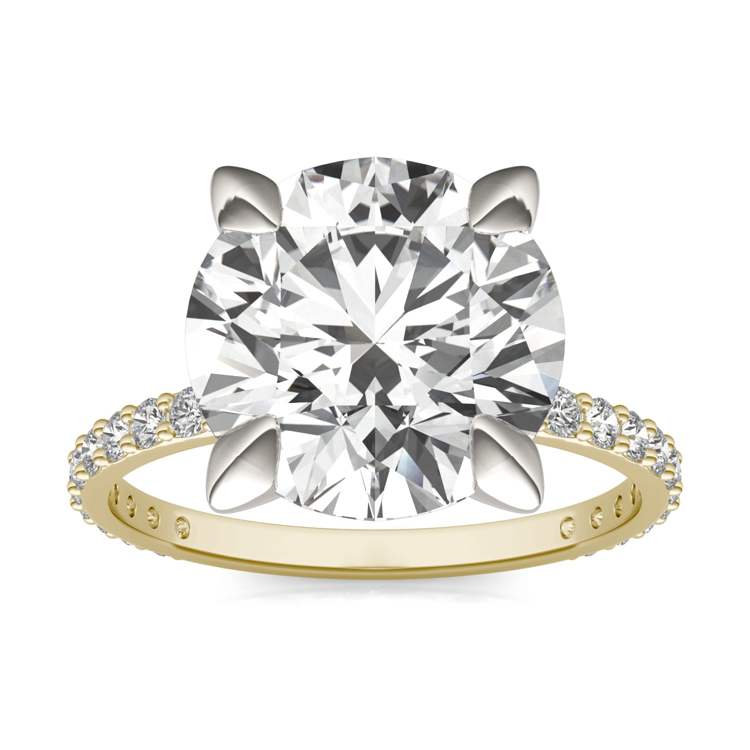 5 2/5 CTW Round Caydia® Lab Grown Diamond Classic Solitaire with Side Accents Ring