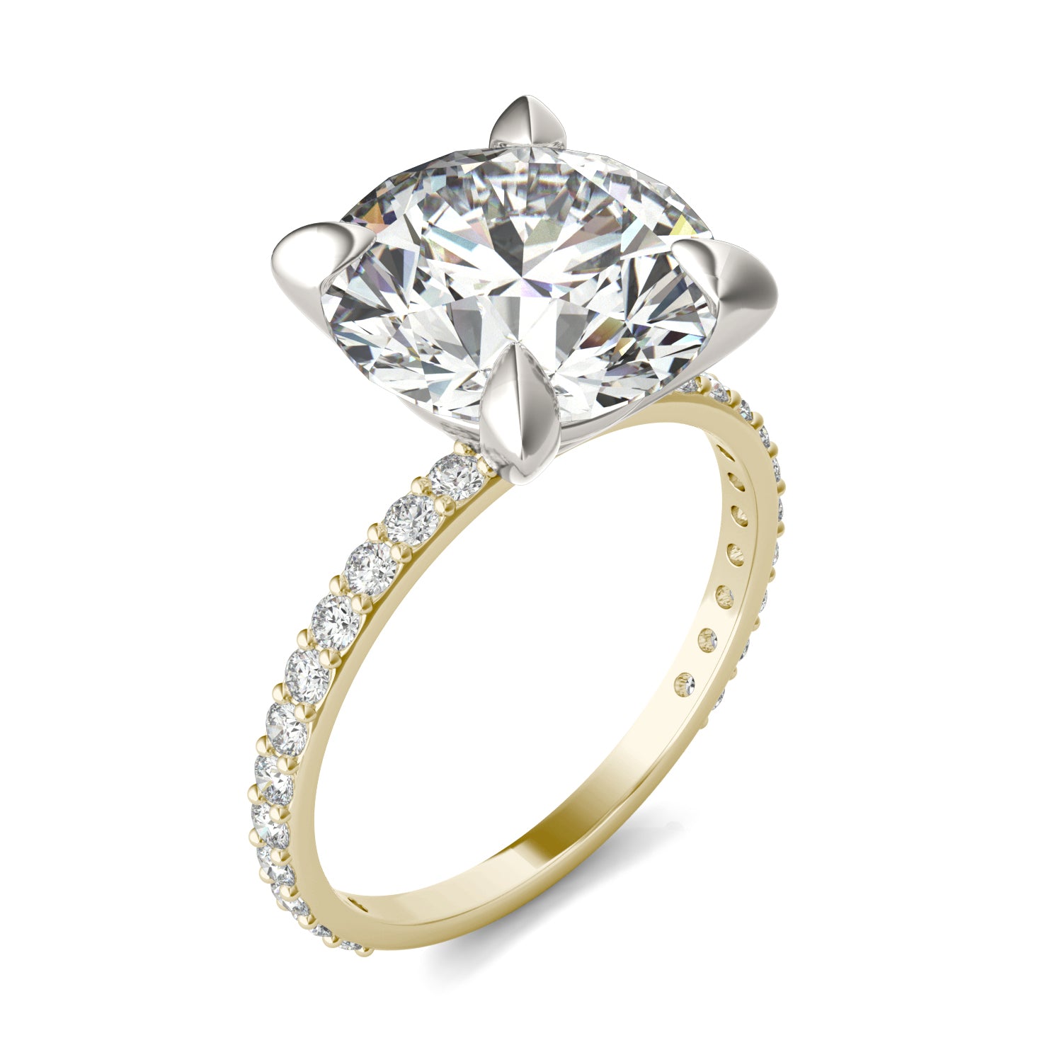 5 2/5 CTW Round Caydia® Lab Grown Diamond Classic Solitaire with Side Accents Ring