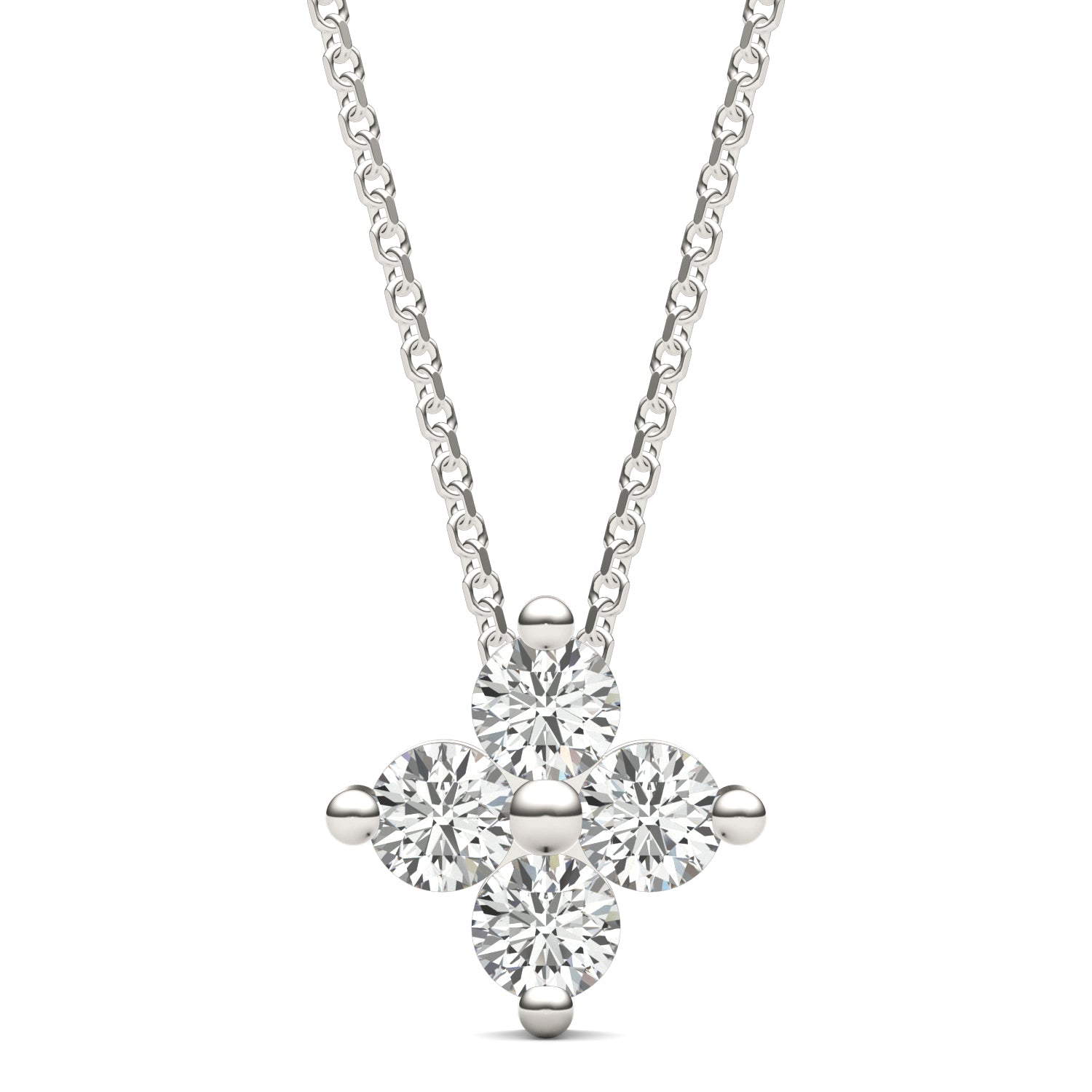 0.92 CTW DEW Round Forever Classic™ Moissanite Floral Pendant