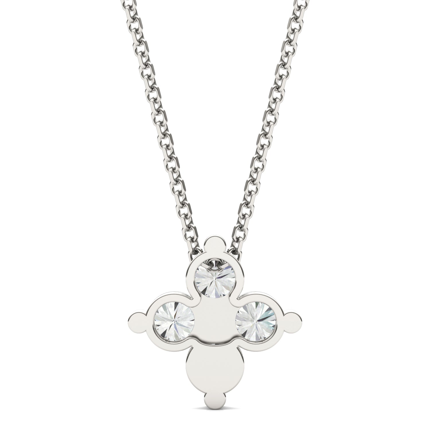 0.92 CTW DEW Round Forever Classic™ Moissanite Floral Pendant