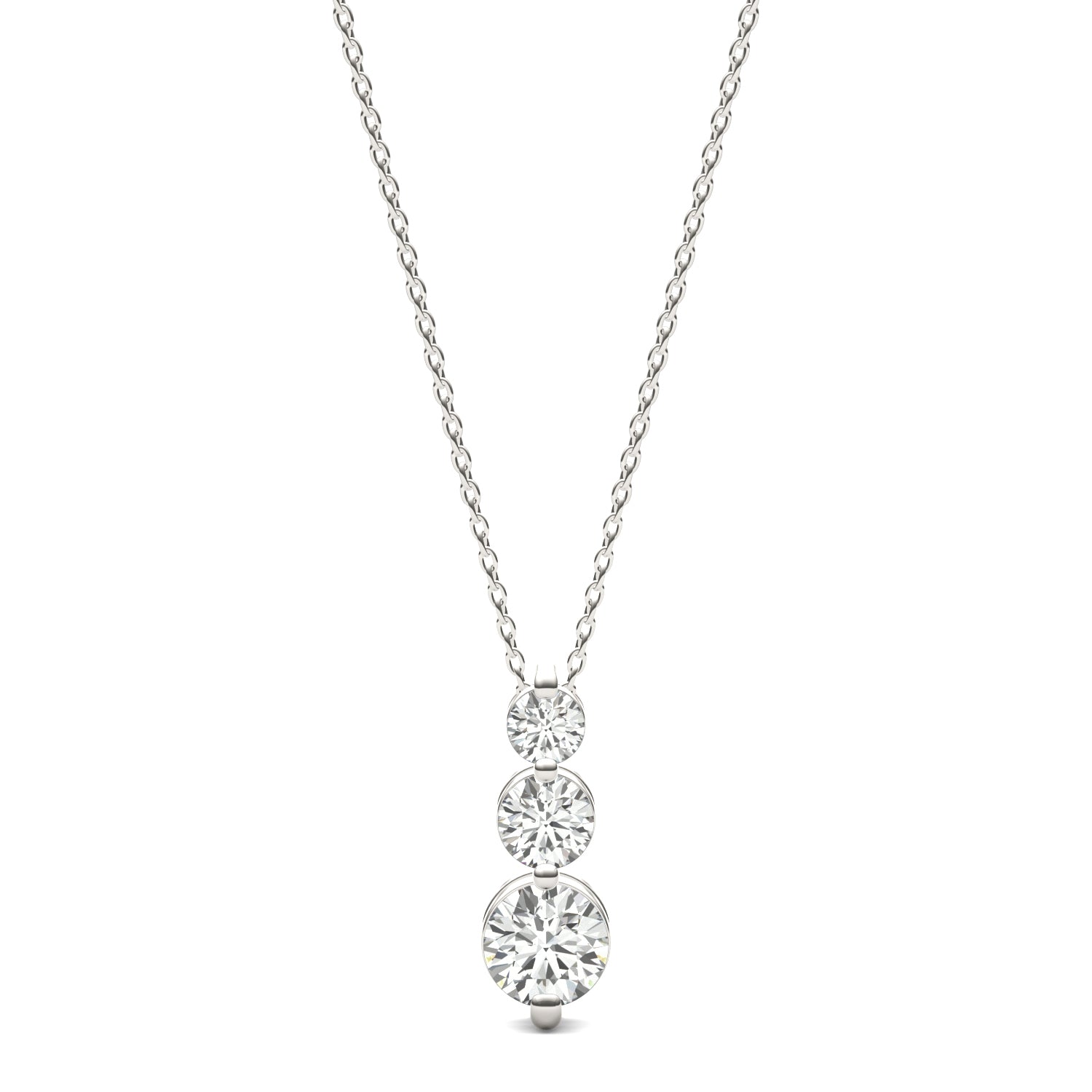 1.29 CTW DEW Round Forever Classic™ Moissanite Drop Pendant