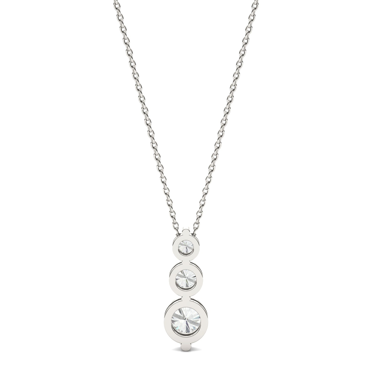 1.29 CTW DEW Round Forever Classic™ Moissanite Drop Pendant