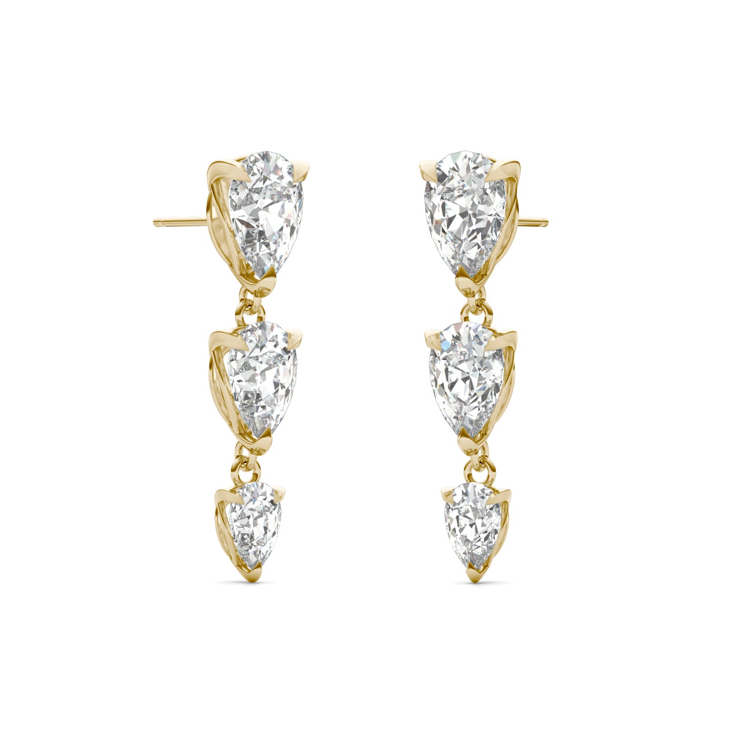 5.74 CTW DEW Pear Forever One™ Moissanite Graduated Drop Earrings
