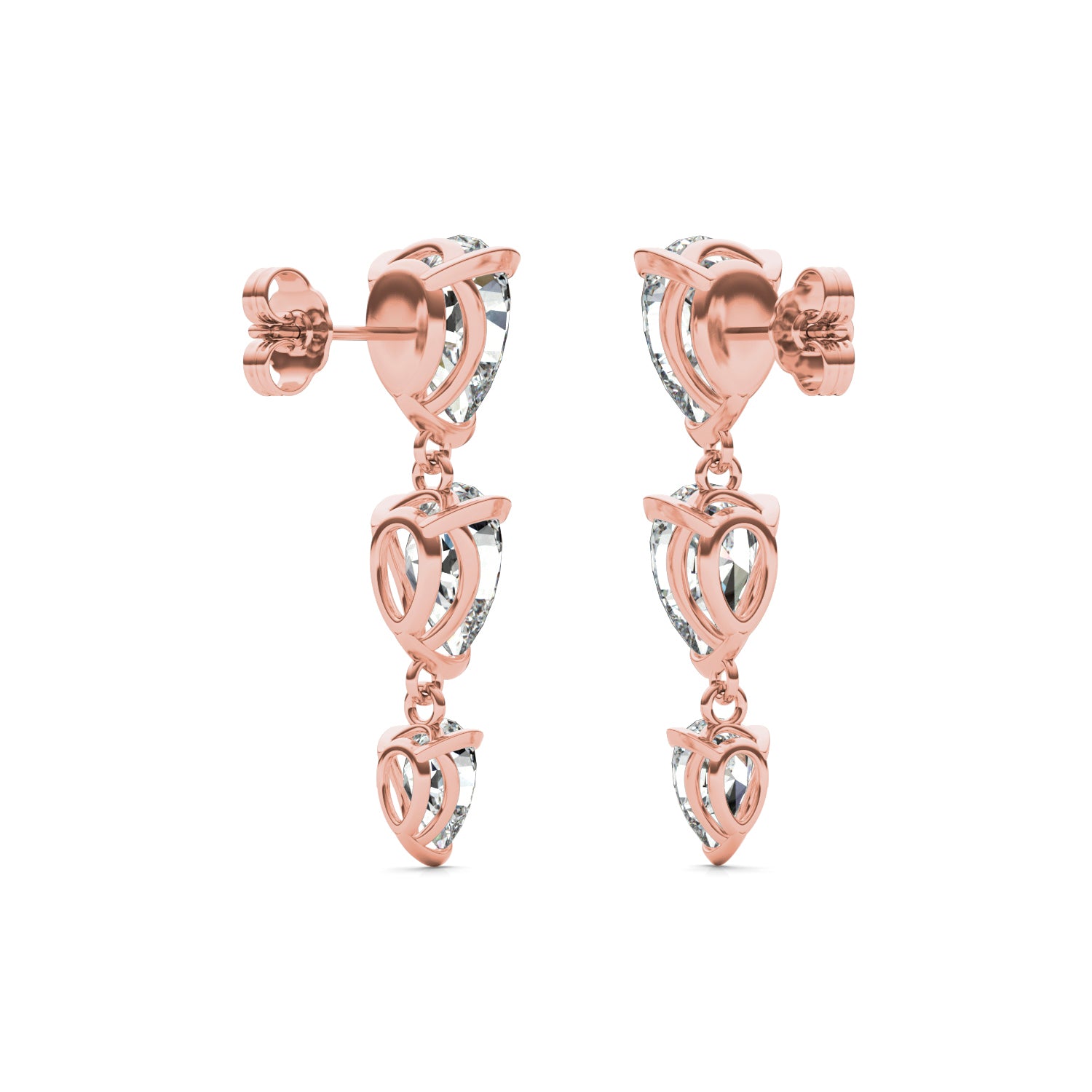 5.74 CTW DEW Pear Forever One™ Moissanite Graduated Drop Earrings