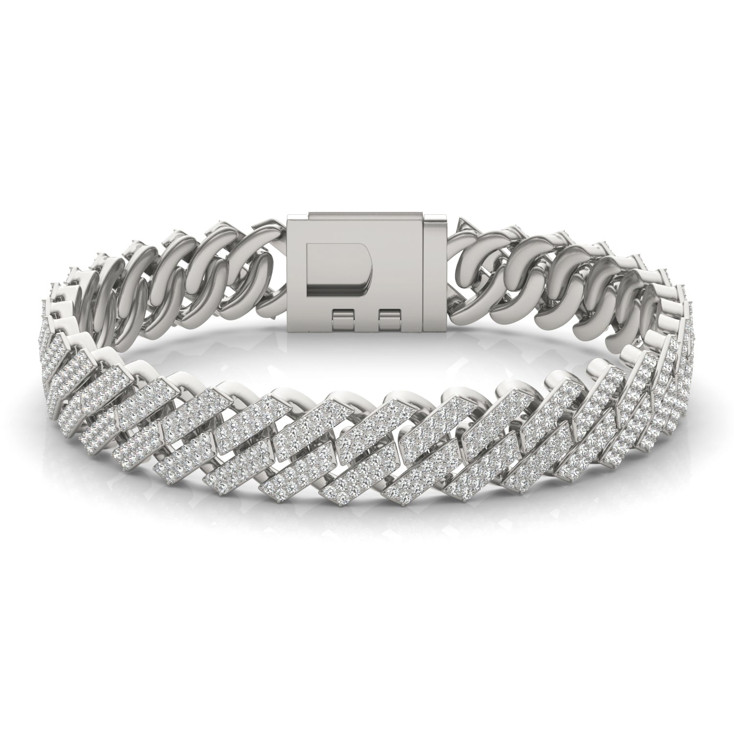 8 1/8 CTW Round Caydia® Lab Grown Diamond Cuban Link 8in Bracelet