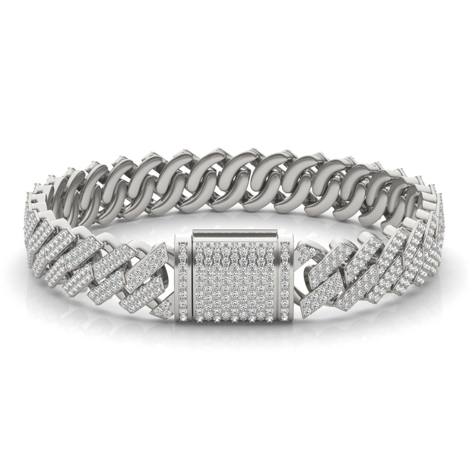8 1/8 CTW Round Caydia® Lab Grown Diamond Cuban Link 8in Bracelet