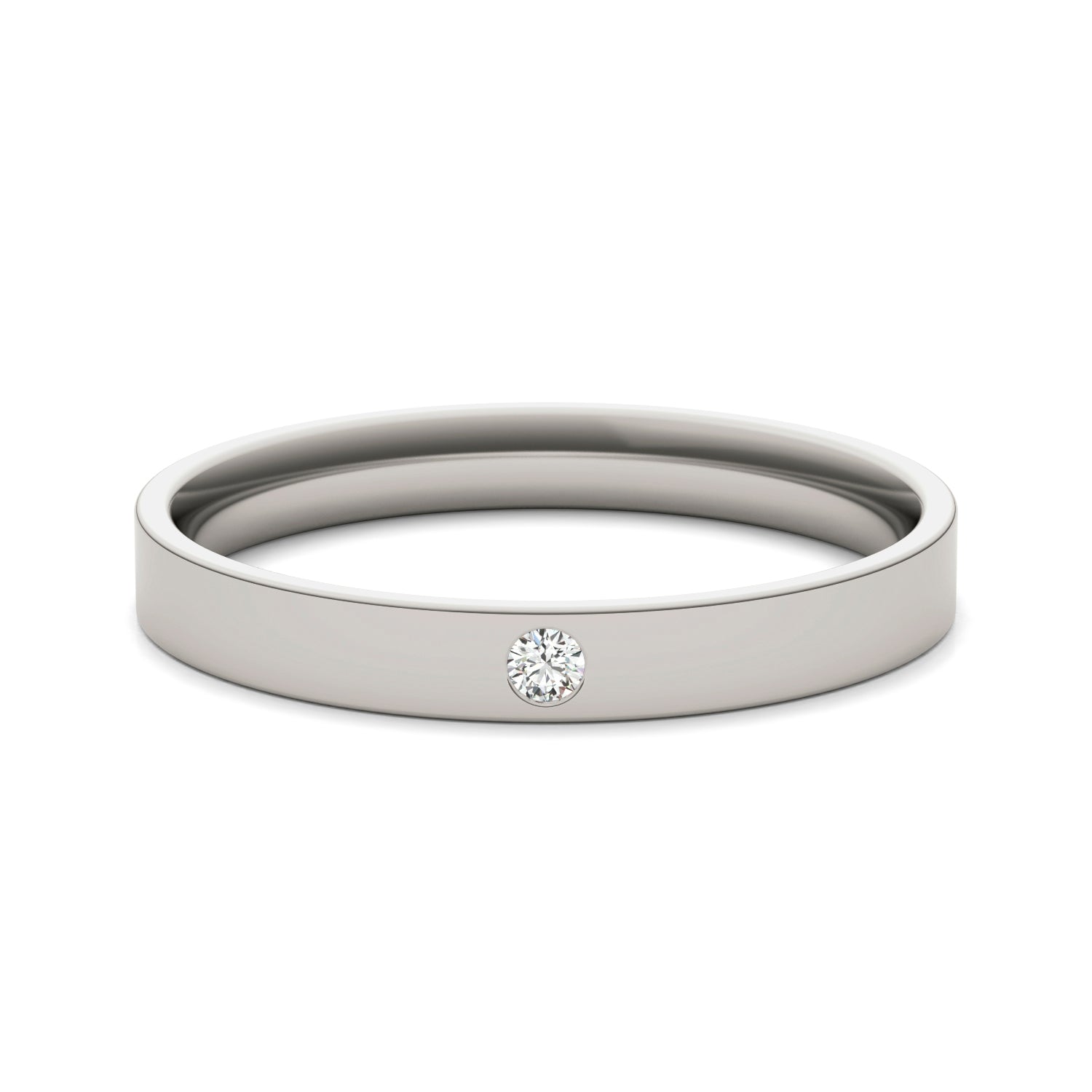 0.03 CTW DEW Round Caydia® Lab Grown Diamond Solitaire Comfort-Fit 4MM Ring