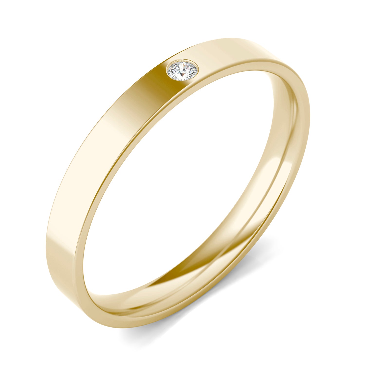 0.03 CTW DEW Round Caydia® Lab Grown Diamond Solitaire Comfort-Fit 4MM Ring