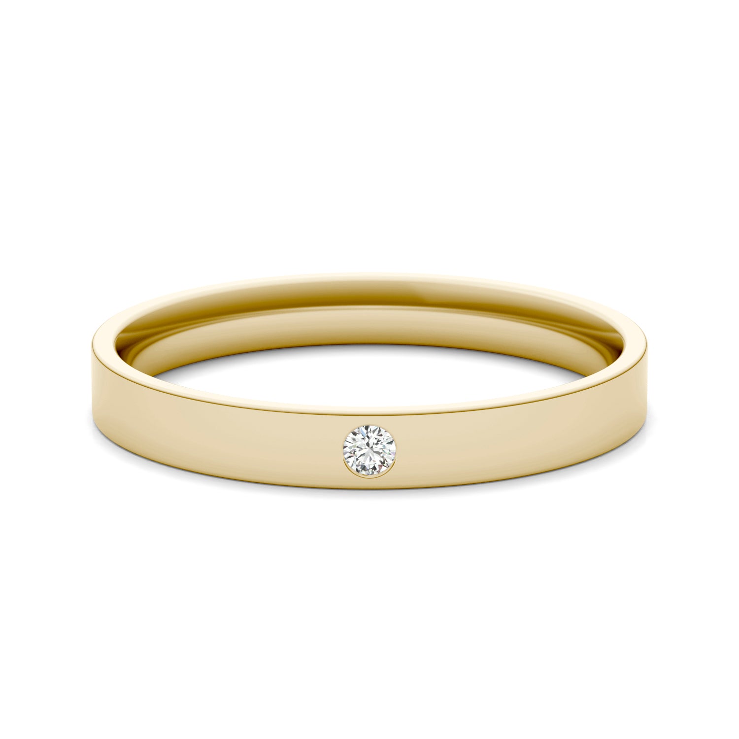 0.03 CTW DEW Round Caydia® Lab Grown Diamond Solitaire Comfort-Fit 4MM Ring