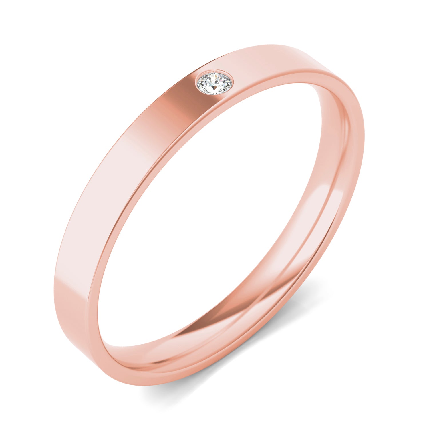 0.03 CTW DEW Round Caydia® Lab Grown Diamond Solitaire Comfort-Fit 4MM Ring