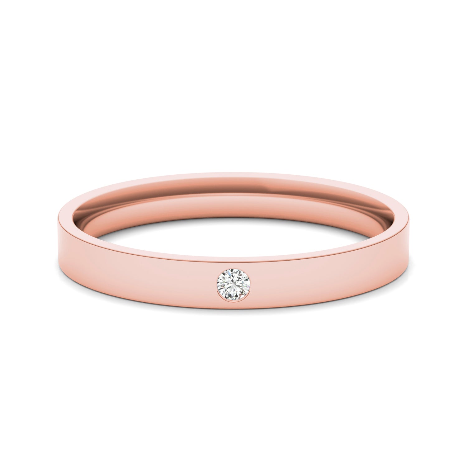 0.03 CTW DEW Round Caydia® Lab Grown Diamond Solitaire Comfort-Fit 4MM Ring