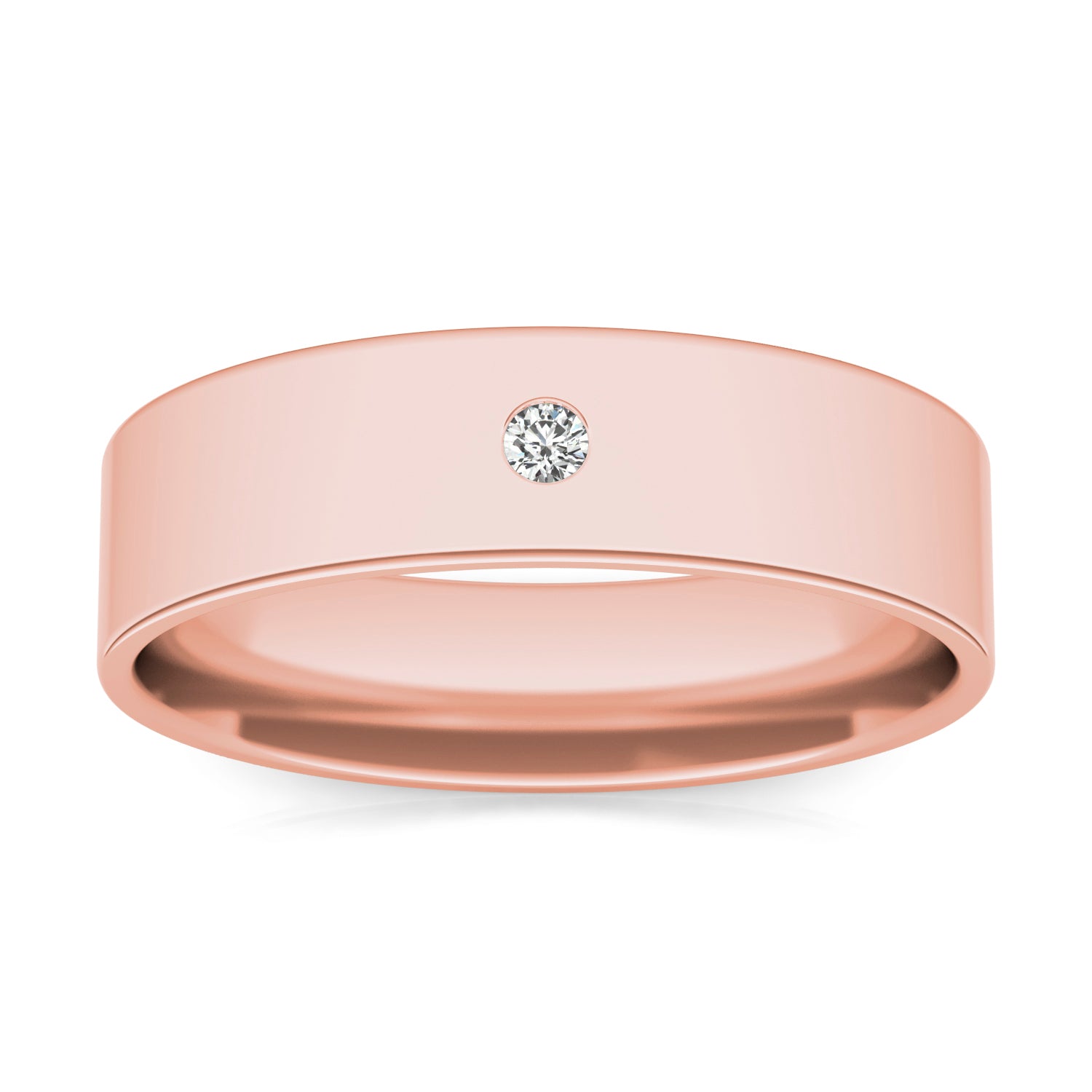 0.03 CTW DEW Round Caydia® Lab Grown Diamond Solitaire Comfort-Fit 7MM Ring