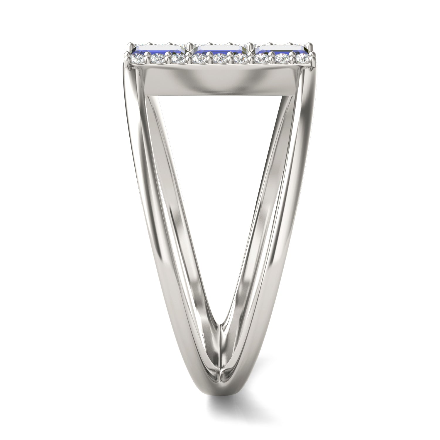 1/5 CTW Round Caydia® Lab Grown Diamond Geometric Fashion Ring featuring Created Sapphire