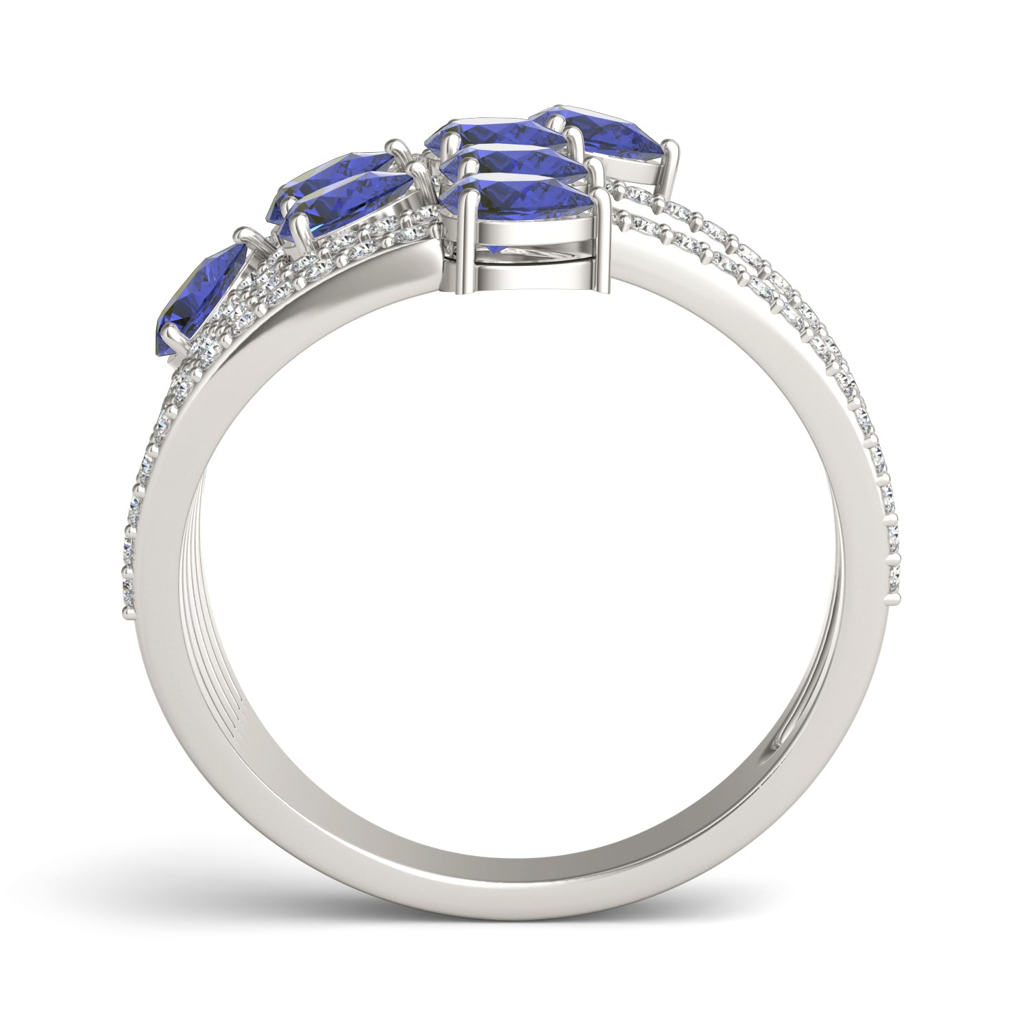 1/2 CTW Round Caydia® Lab Grown Diamond Statement Ring featuring Created Sapphire