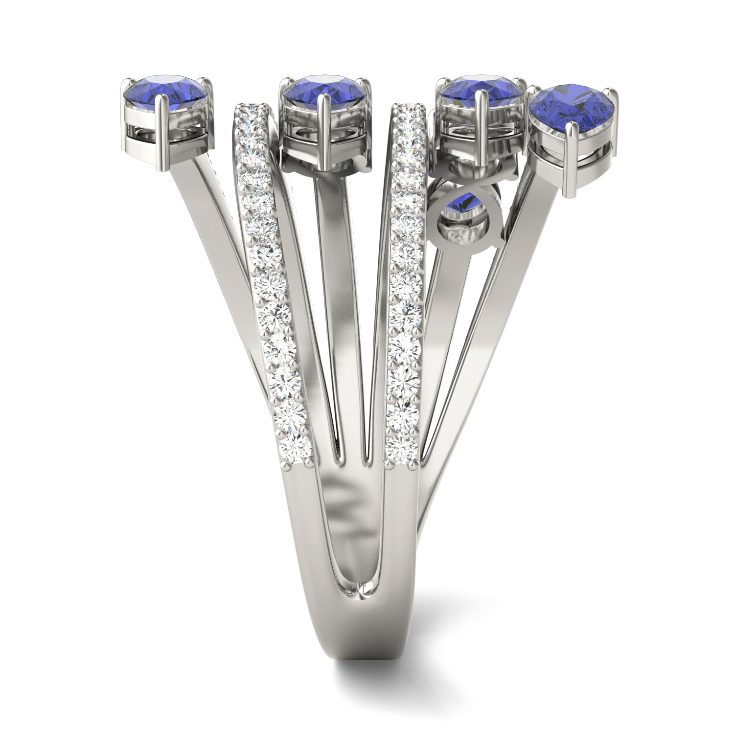 1/2 CTW Round Caydia® Lab Grown Diamond Statement Ring featuring Created Sapphire