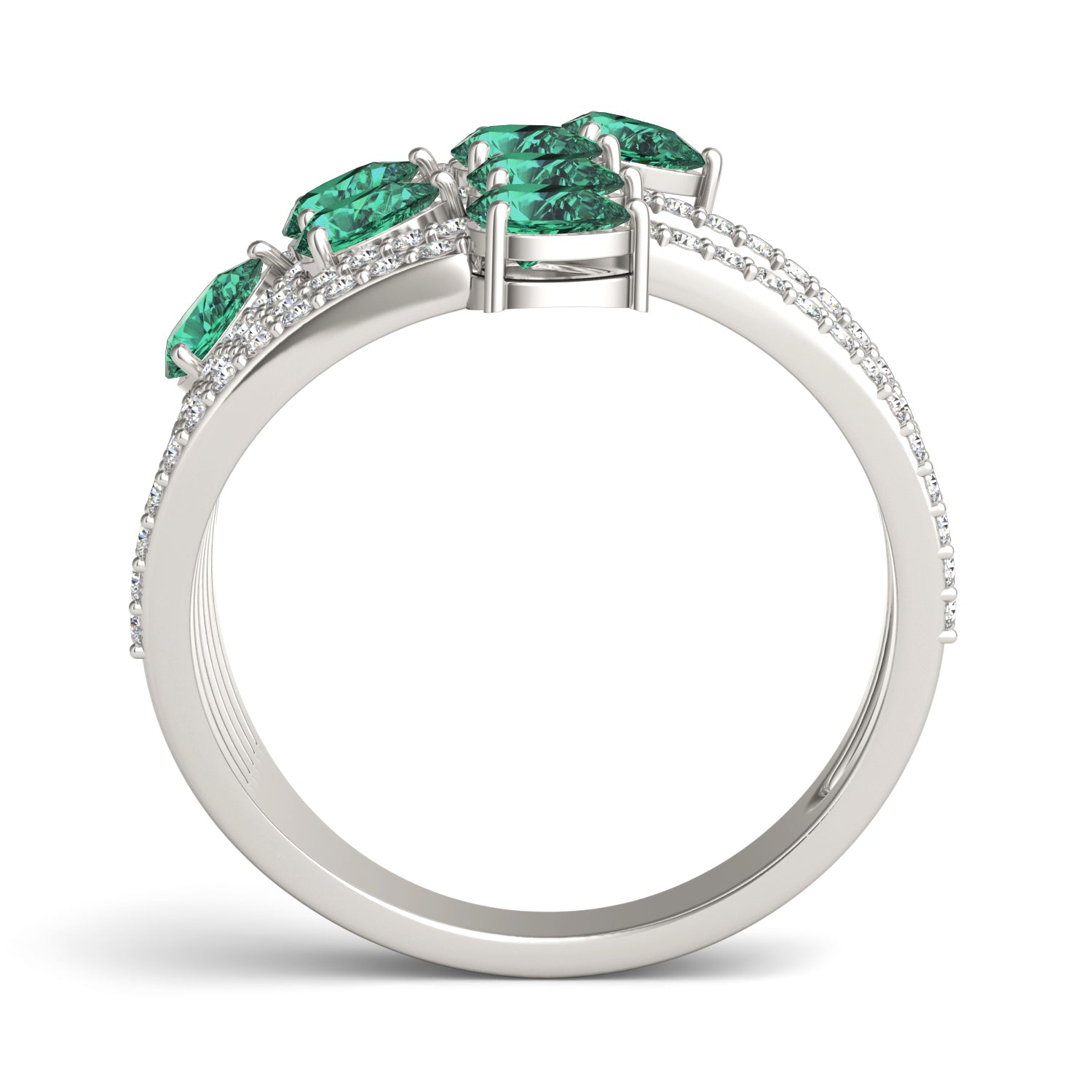 1/2 CTW Round Caydia® Lab Grown Diamond Statement Ring featuring Created Emerald