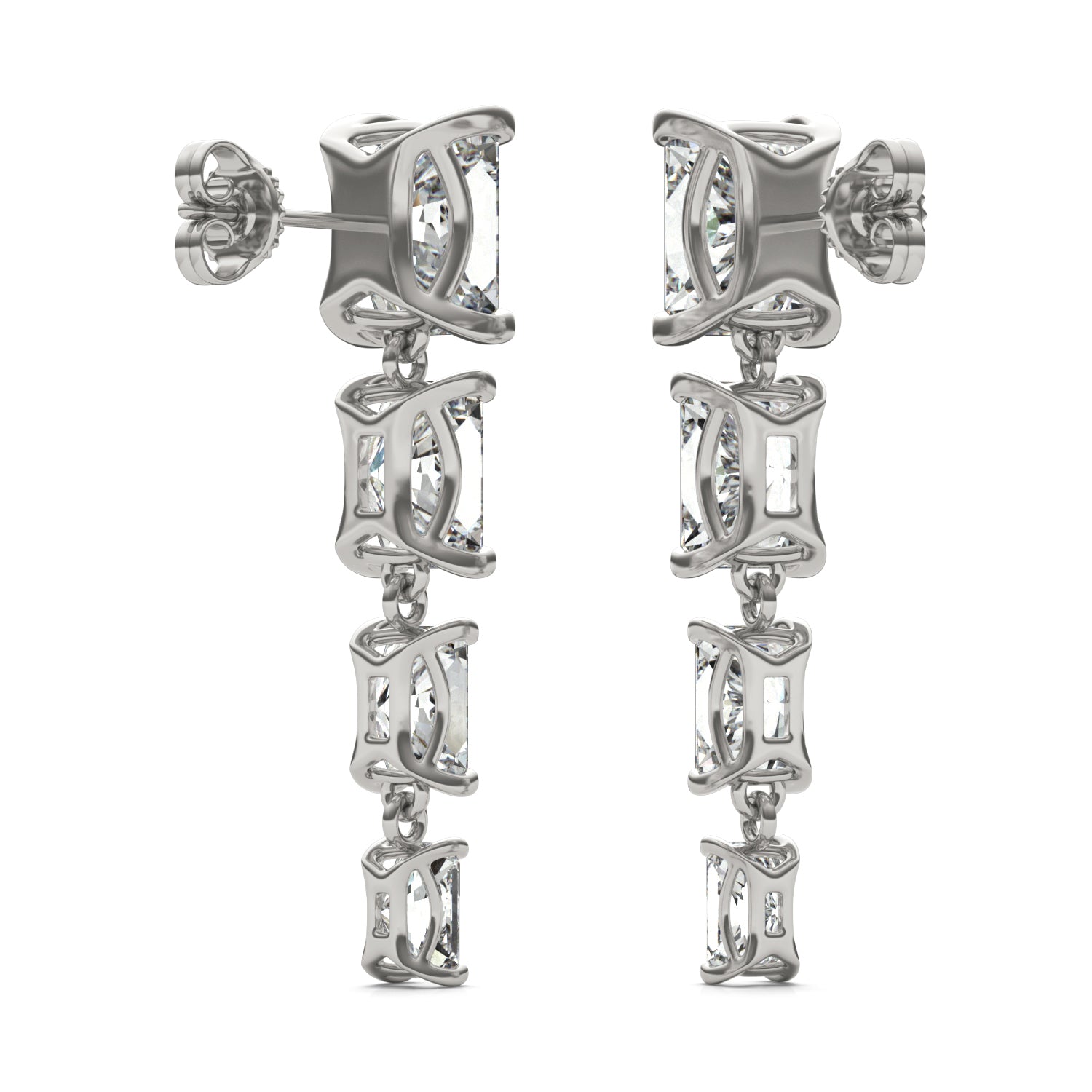 8.06 CTW DEW Radiant Forever One™ Moissanite Graduated Drop Earrings