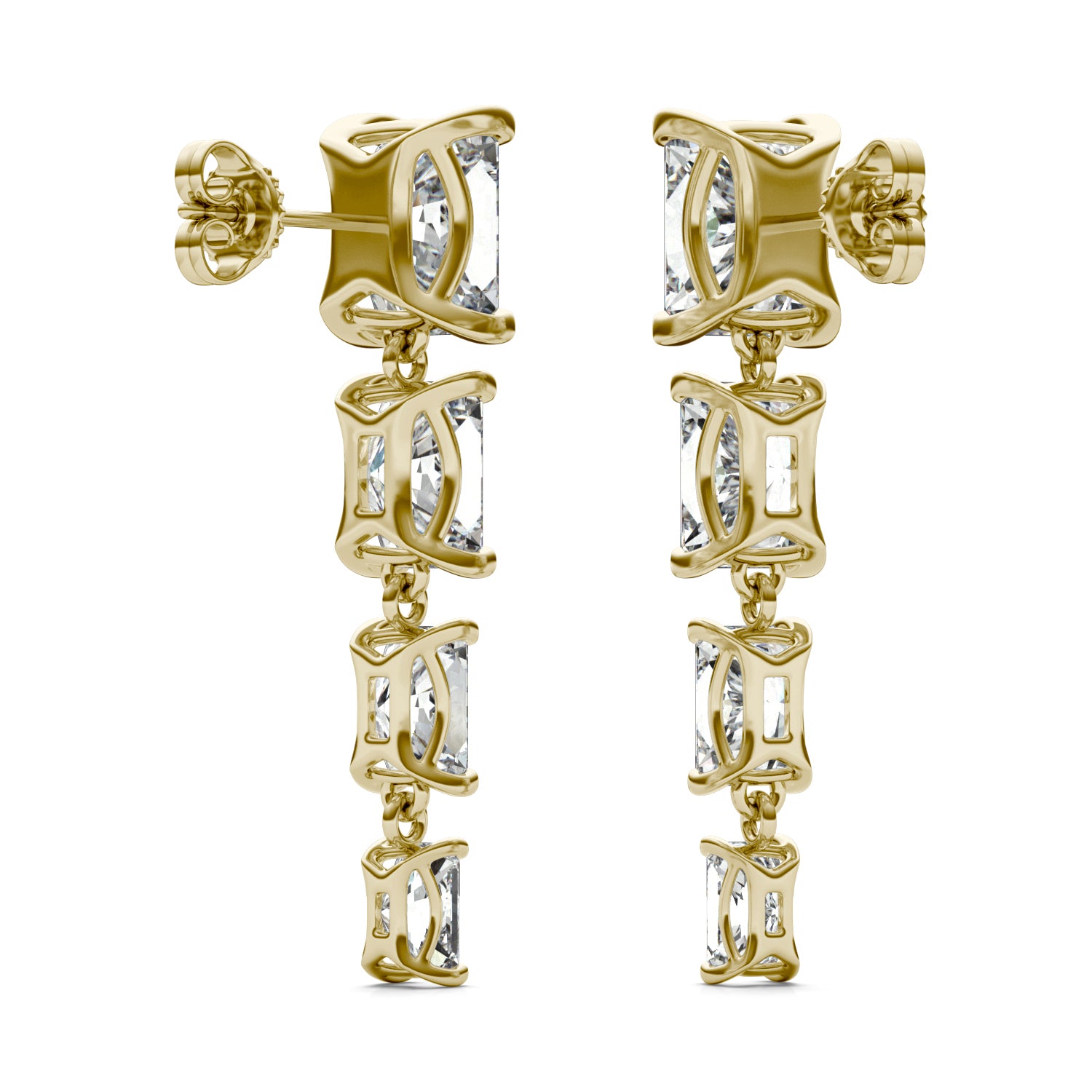 8.06 CTW DEW Radiant Forever One™ Moissanite Graduated Drop Earrings