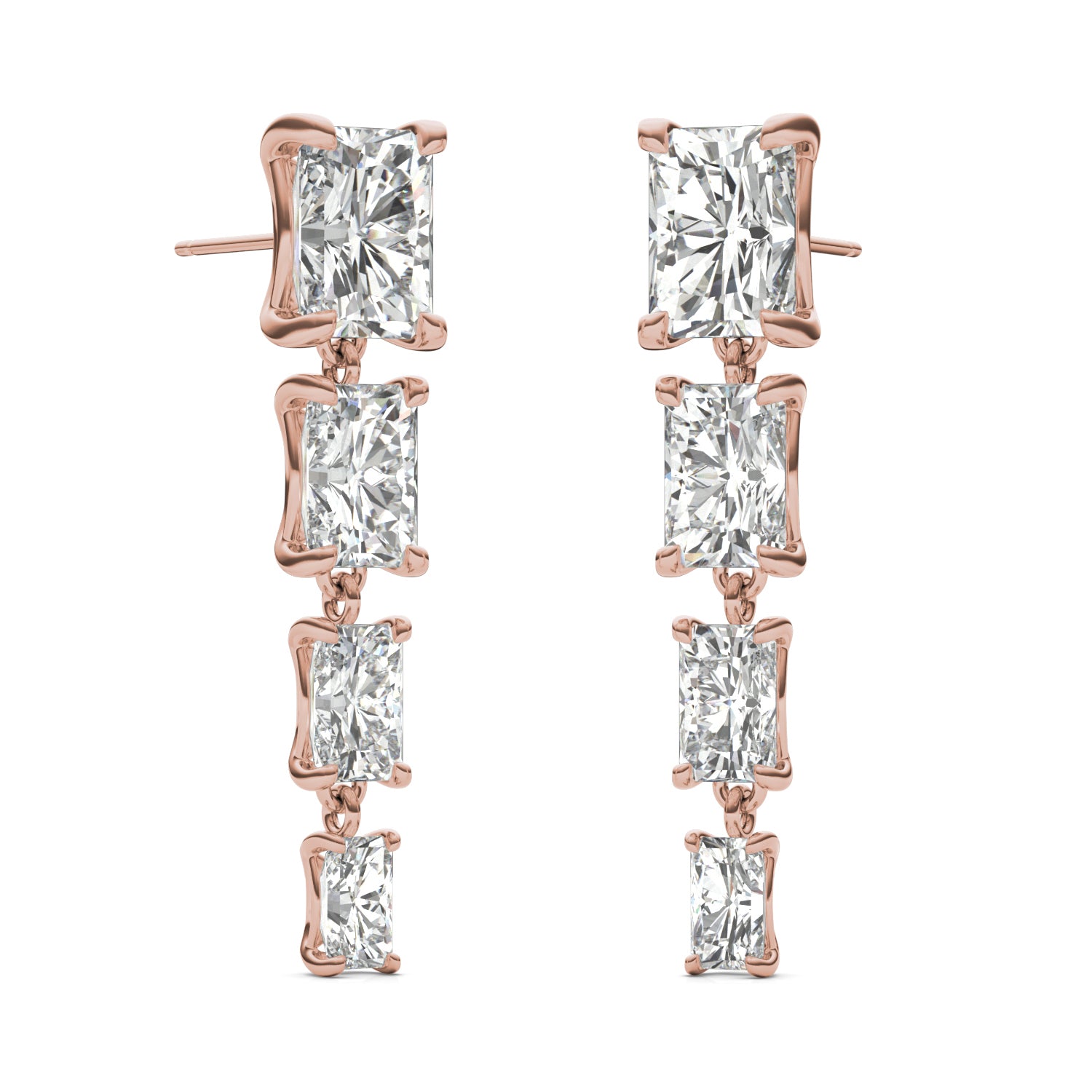 8.06 CTW DEW Radiant Forever One™ Moissanite Graduated Drop Earrings