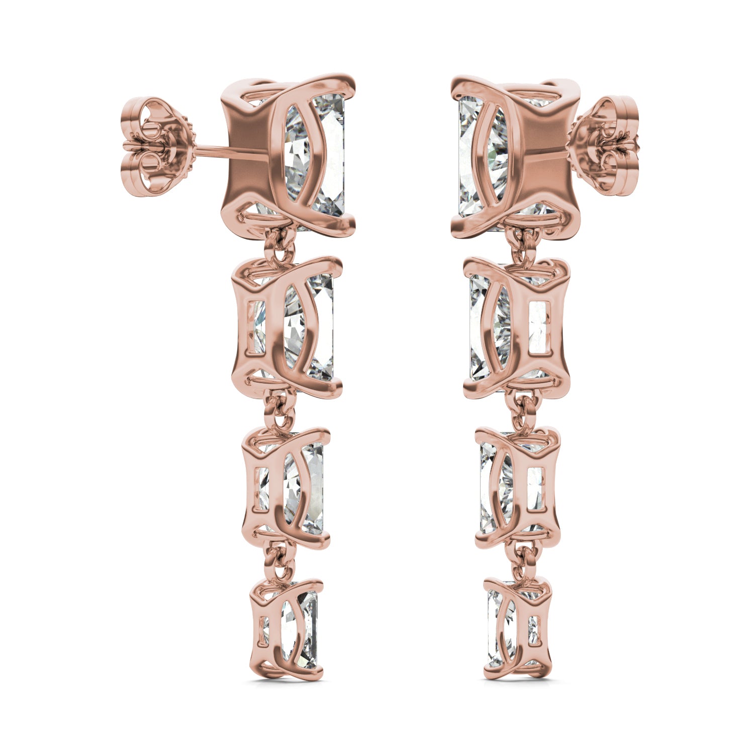 8.06 CTW DEW Radiant Forever One™ Moissanite Graduated Drop Earrings