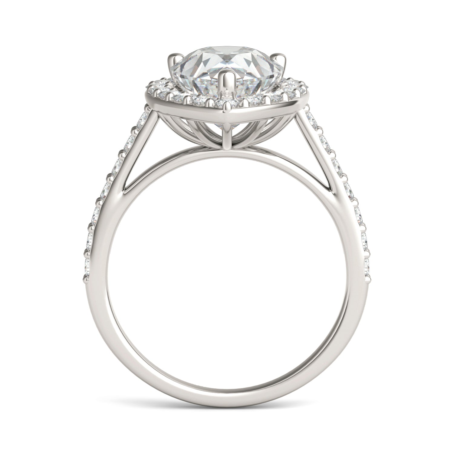 4.23 CTW DEW Pear Forever One™ Moissanite Halo Ring