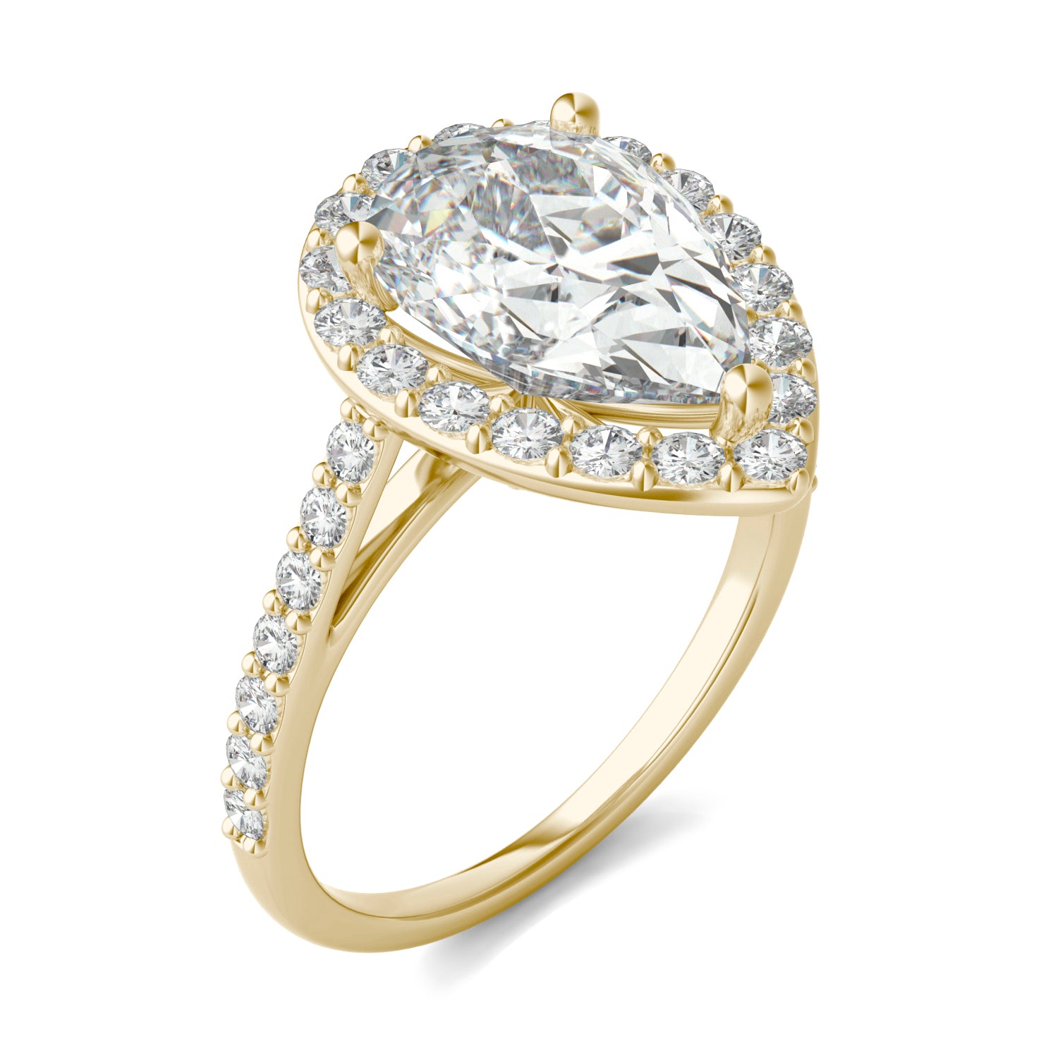 4.23 CTW DEW Pear Forever One™ Moissanite Halo Ring