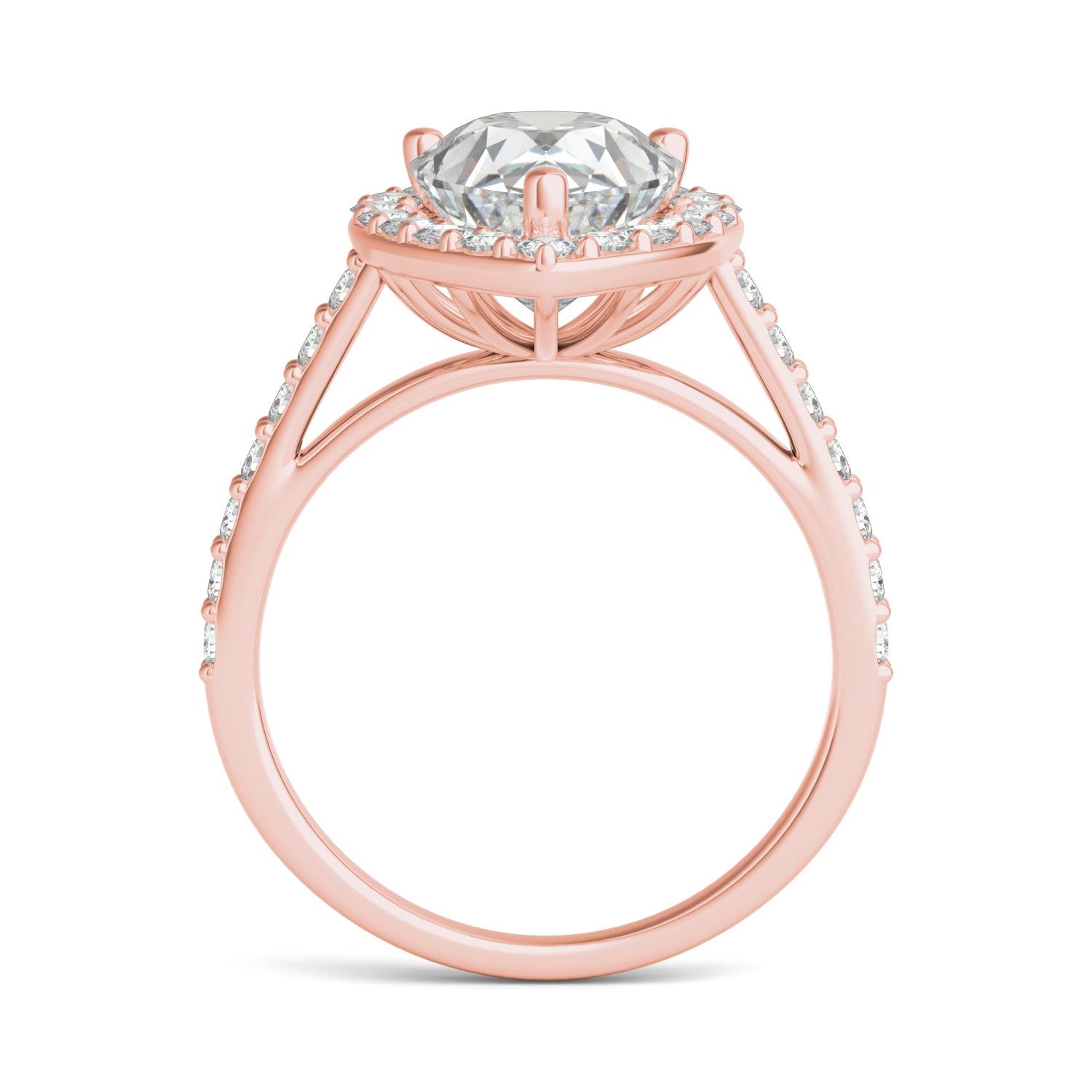 4.23 CTW DEW Pear Forever One™ Moissanite Halo Ring