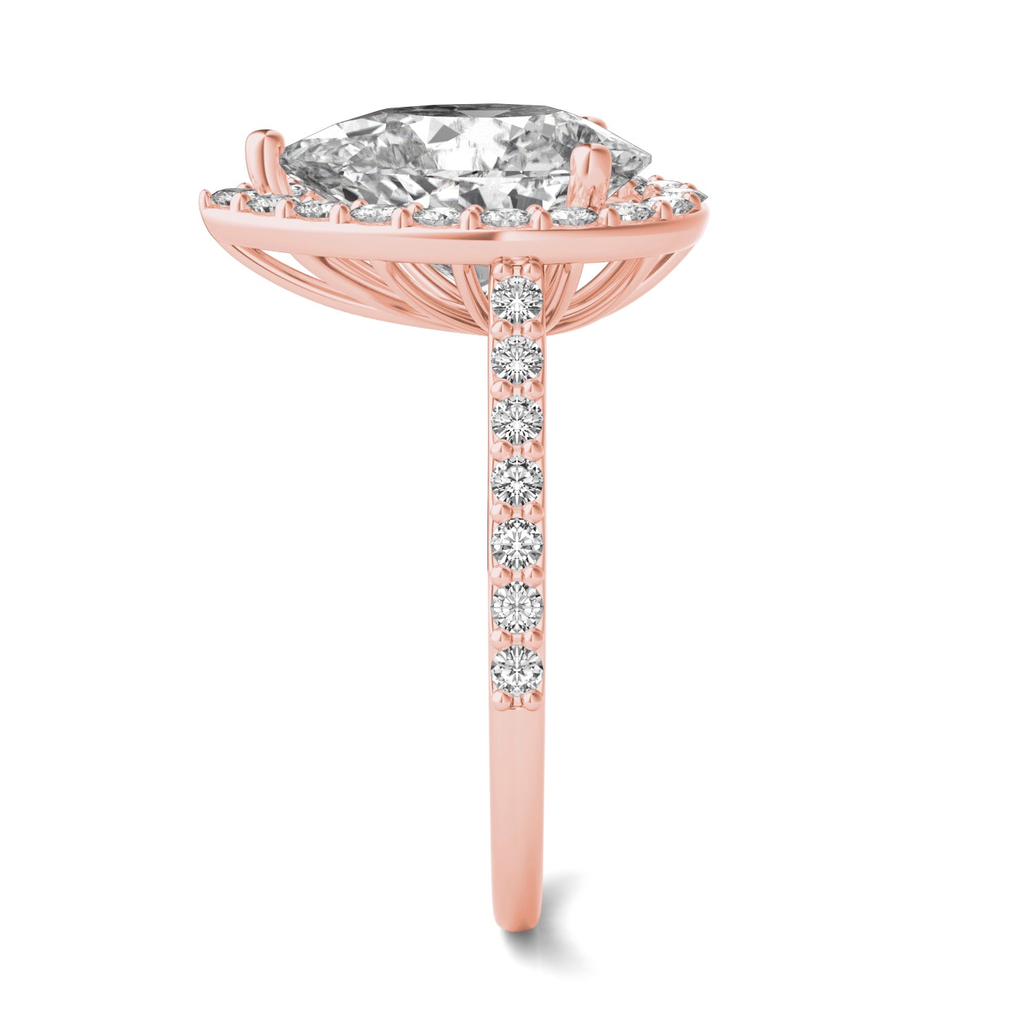 4.23 CTW DEW Pear Forever One™ Moissanite Halo Ring