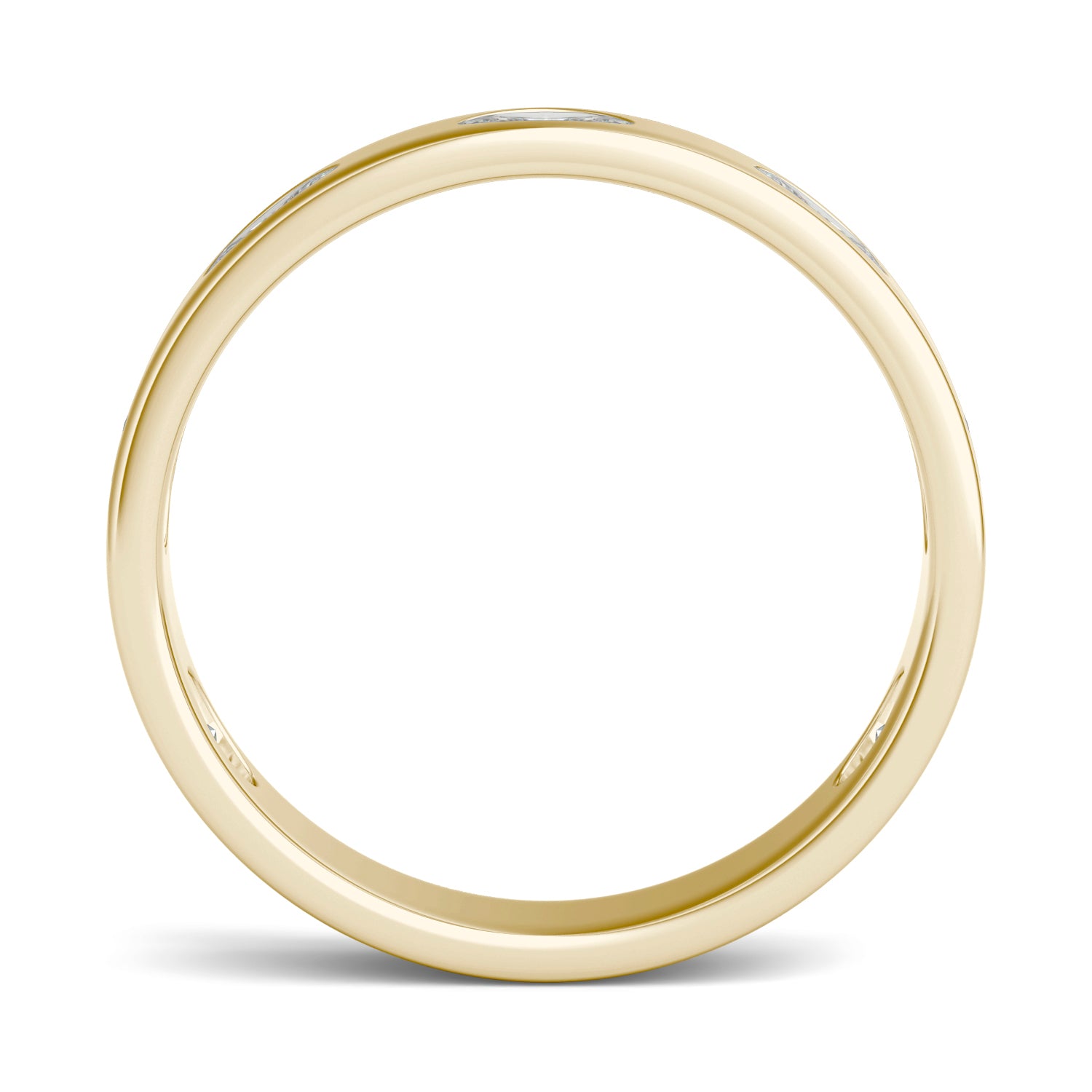 0.70 CTW DEW Oval Forever One™ Moissanite Bezel Set Seven Stone Ring