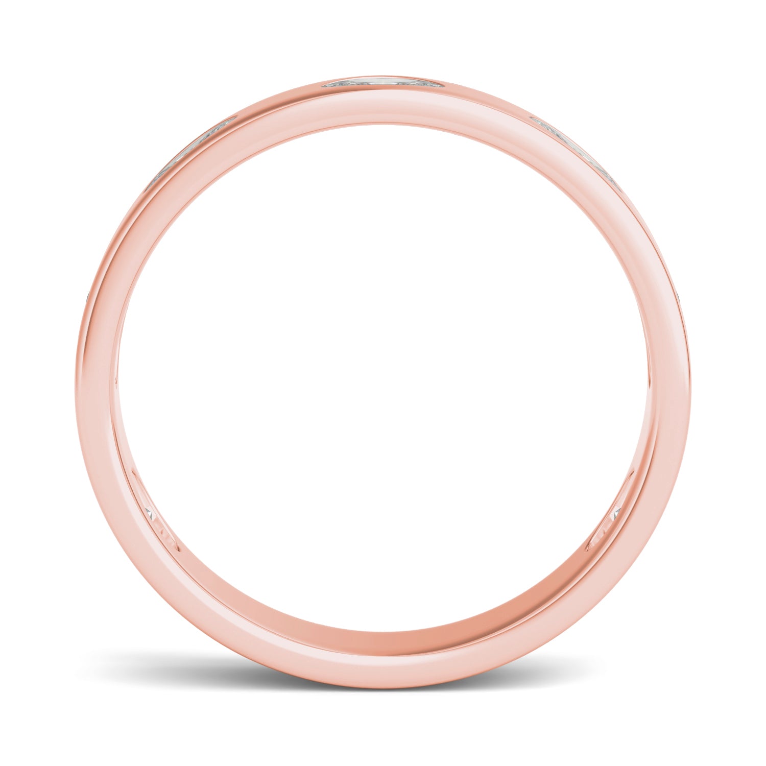 0.70 CTW DEW Oval Forever One™ Moissanite Bezel Set Seven Stone Ring