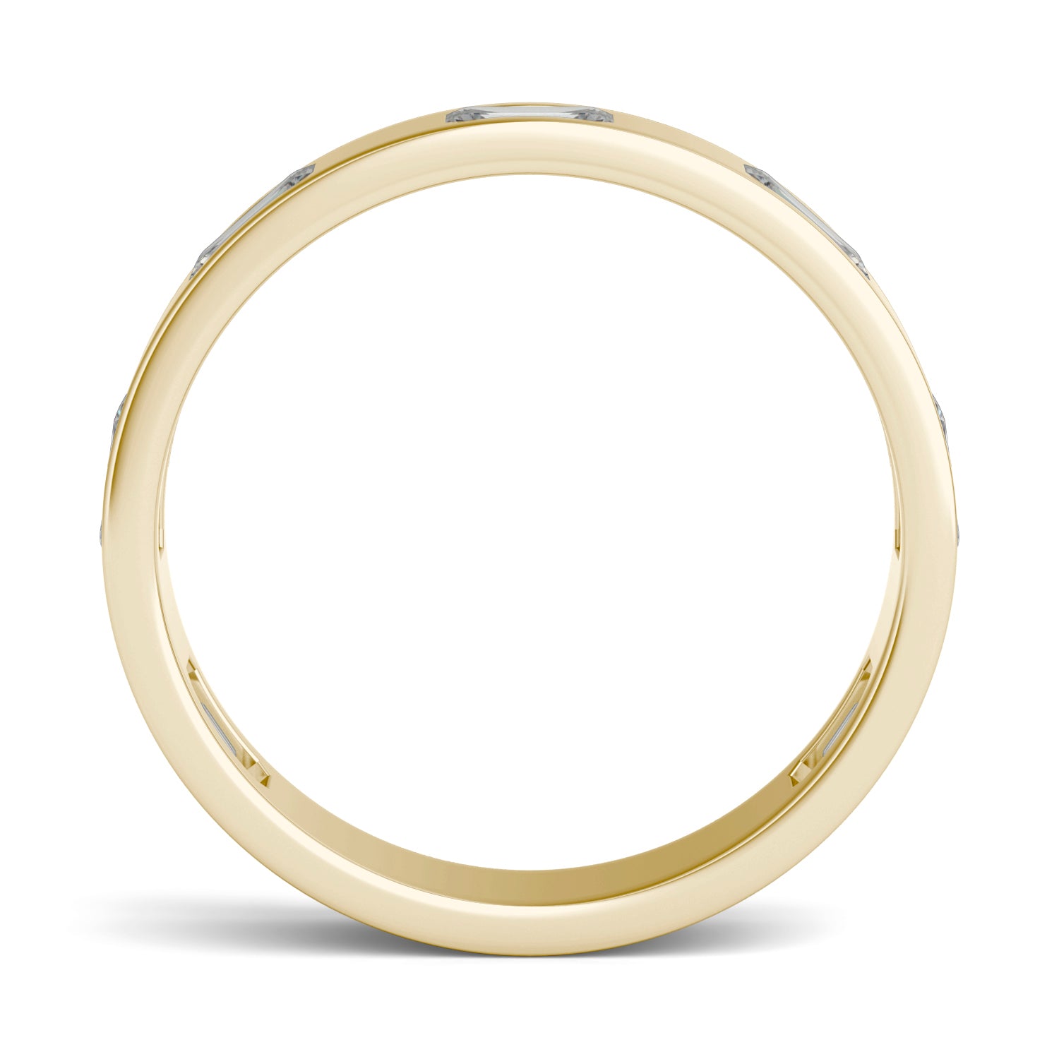 0.70 CTW DEW Emerald Forever One™ Moissanite Bezel Set Seven Stone Ring