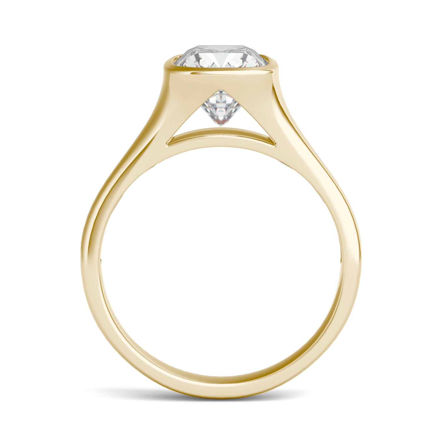 2.30 CTW DEW Elongated Cushion Forever One™ Moissanite Bezel Set Solitaire Ring