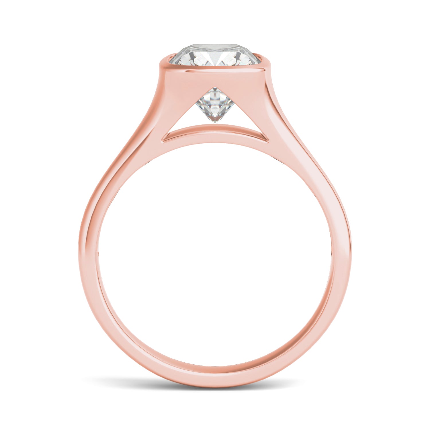 2.30 CTW DEW Elongated Cushion Forever One™ Moissanite Bezel Set Solitaire Ring