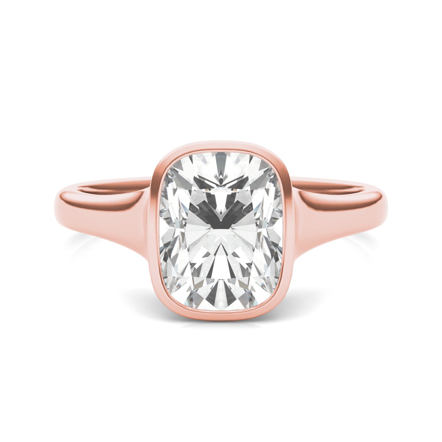 2.30 CTW DEW Elongated Cushion Forever One™ Moissanite Bezel Set Solitaire Ring