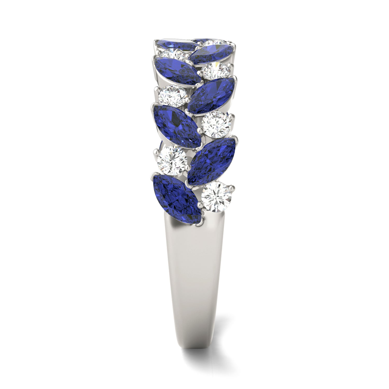 1/3 CTW Round Caydia® Lab Grown Diamond Alternating Ring featuring Created Sapphire