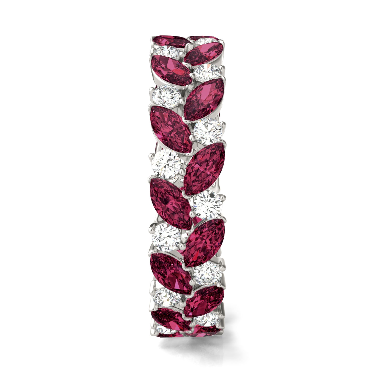 5/8 CTW Round Caydia® Lab Grown Diamond Alternating Eternity Ring featuring Created Ruby