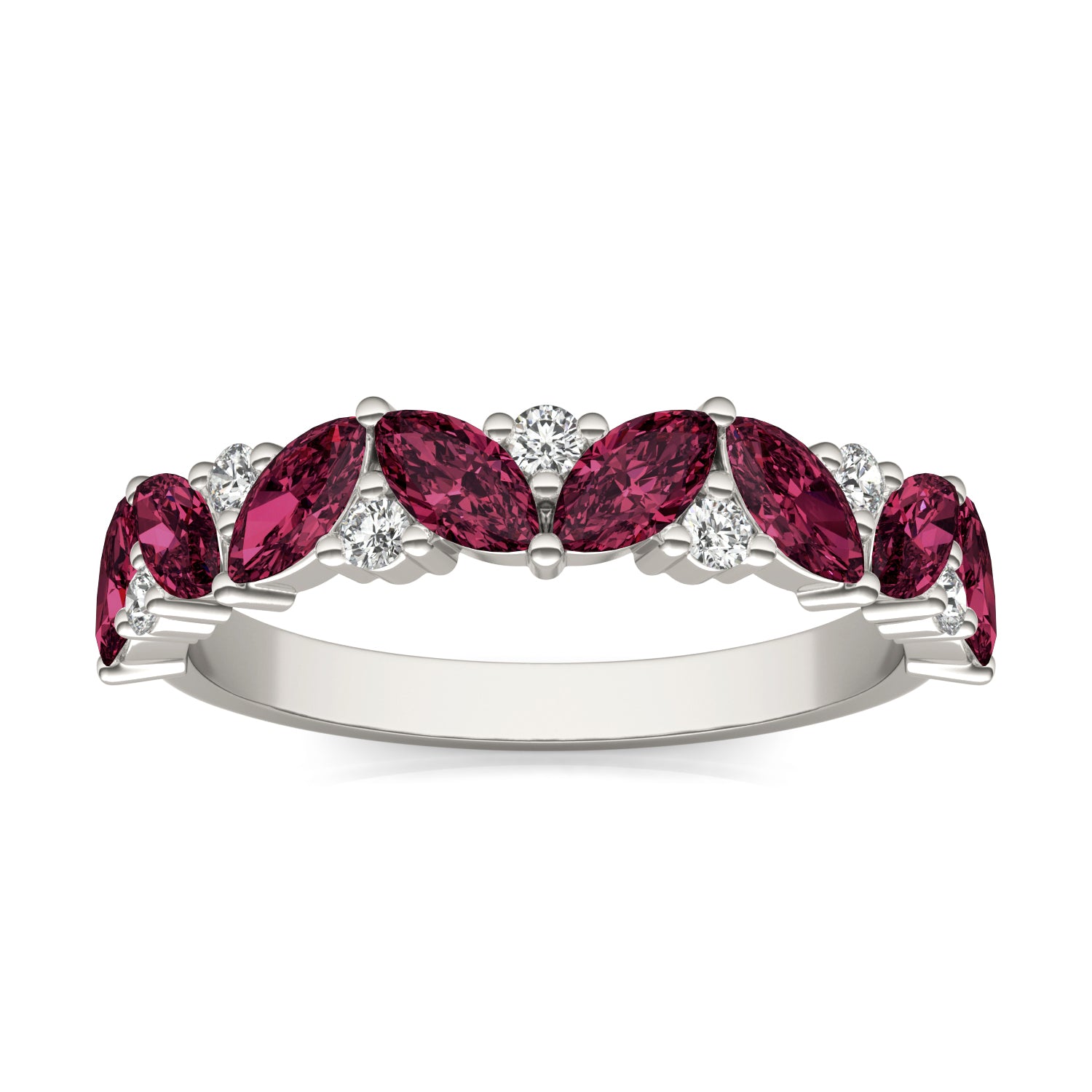 1/5 CTW Round Caydia® Lab Grown Diamond Alternating Classic Ring featuring Created Ruby