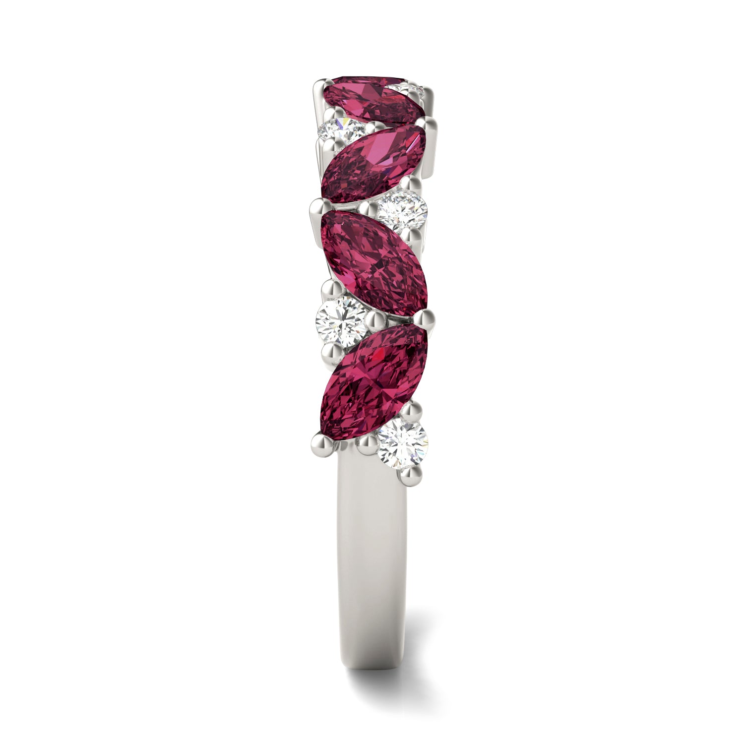1/5 CTW Round Caydia® Lab Grown Diamond Alternating Classic Ring featuring Created Ruby