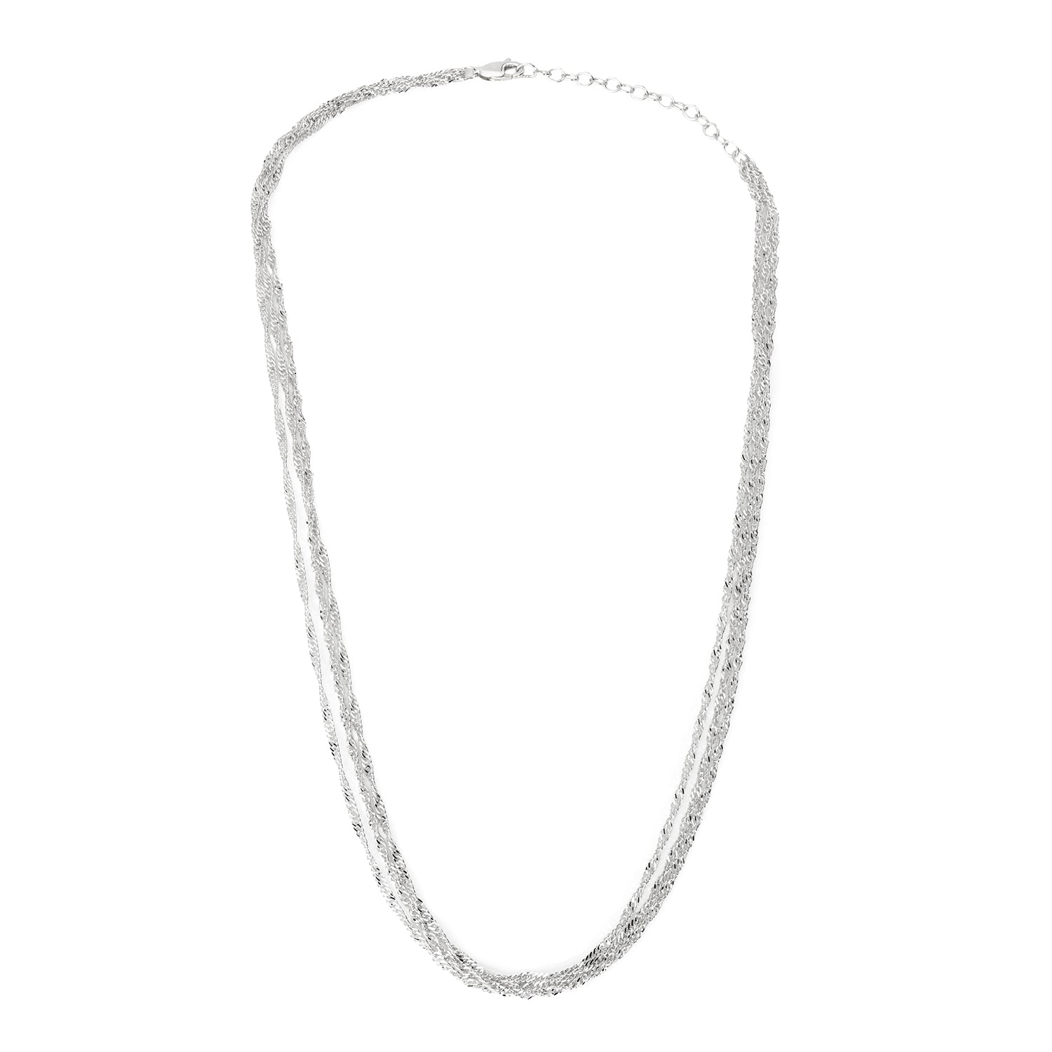 925 Silver 16in Triple Strand w/2in Extender Chain